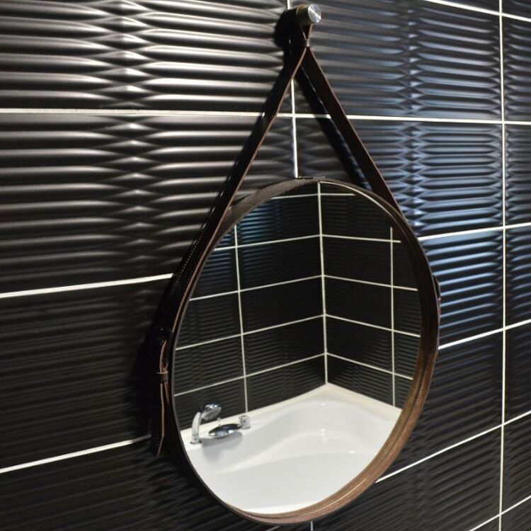 Зеркало с ремешком из натуральной кожи Silver Mirrors Kapitan д.610