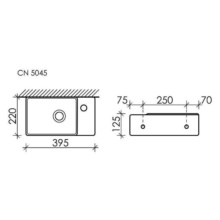 Раковина подвесная Ceramicanova Element 40 CN5045 (чаша слева)