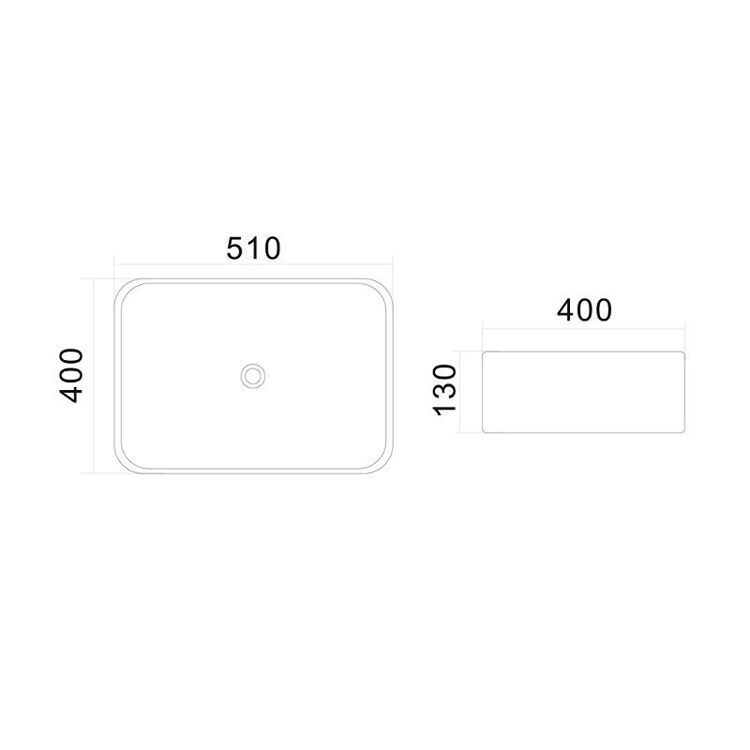 Раковина накладная AM.PM Universal 51 см, прямоугольник C8FC0X051GWRE (Германия)